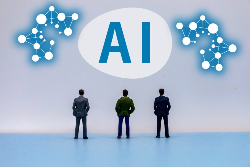 AI の事を考えるビジネスマン